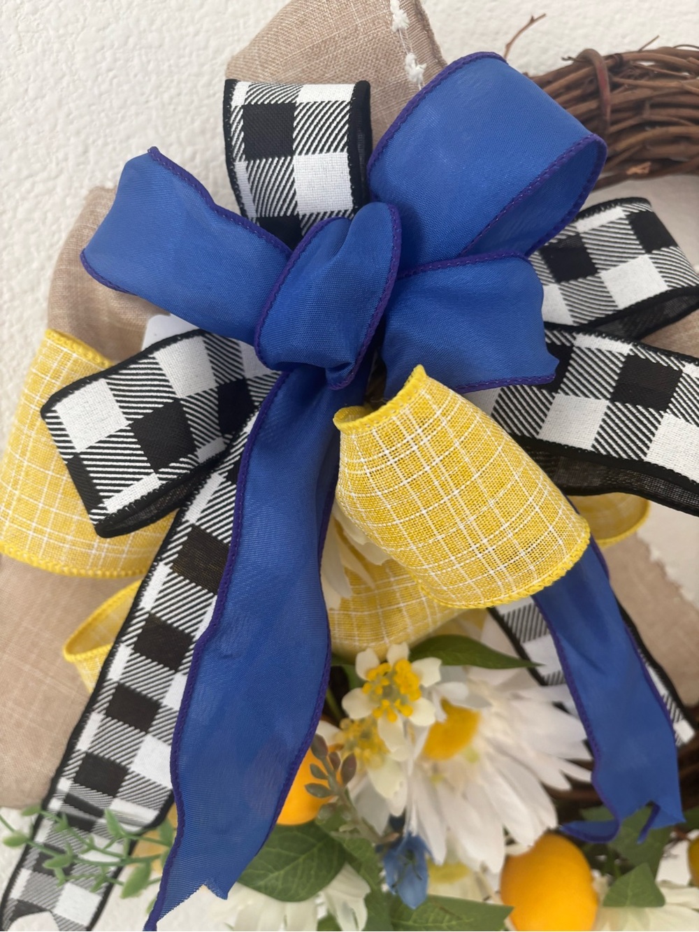 Handmade Country Farmhouse Bow, Buffalo Plaid 4 Decorative Custom Bow FinalSale